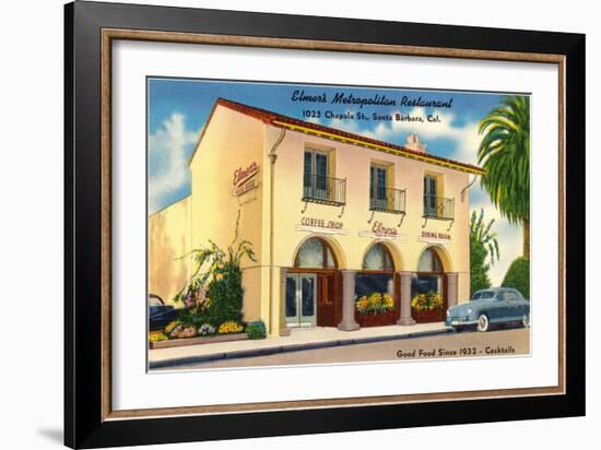 Elmer's Restaurant, Santa Barbara, California-null-Framed Art Print