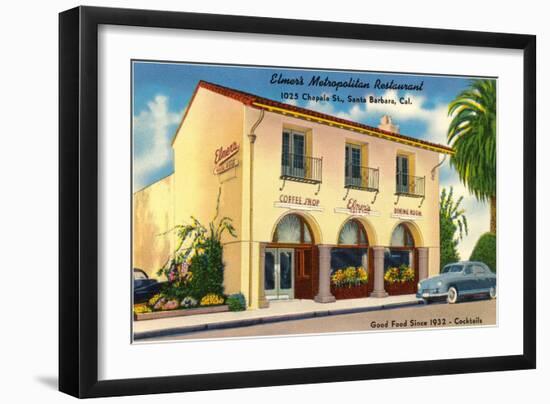 Elmer's Restaurant, Santa Barbara, California-null-Framed Art Print