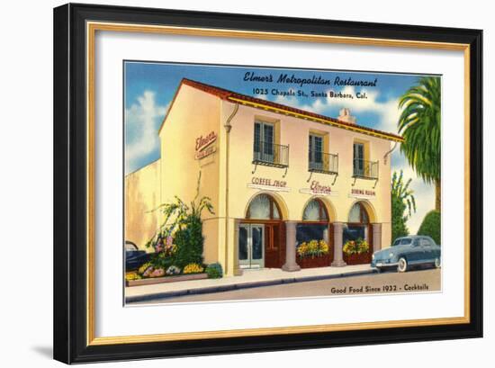 Elmer's Restaurant, Santa Barbara, California-null-Framed Art Print