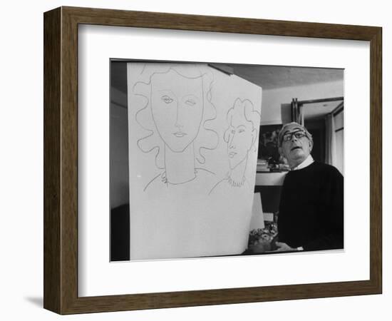 Elmyr de Hory, Standing Next to the Forged "Matisse" That He Made-Pierre Boulat-Framed Photographic Print