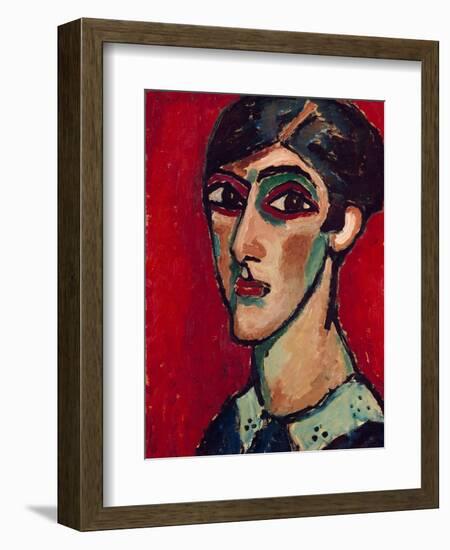 Elongated Head of a Woman in Brown-Red, 1913-Alexej Von Jawlensky-Framed Giclee Print