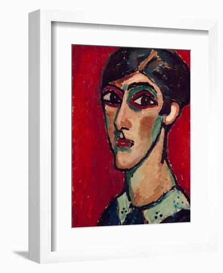 Elongated Head of a Woman in Brown-Red, 1913-Alexej Von Jawlensky-Framed Giclee Print
