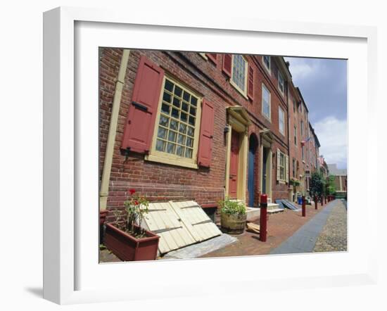 Elphreth's Alley, in Historic Philadelphia (Allegedly the Oldest Street in America), Pennsylvania-Robert Francis-Framed Photographic Print