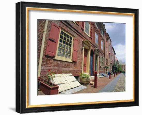 Elphreth's Alley, in Historic Philadelphia (Allegedly the Oldest Street in America), Pennsylvania-Robert Francis-Framed Photographic Print