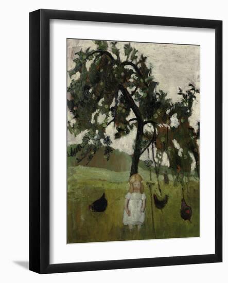 Elsbeth with chicken under an appletree. 1902-Paula Modersohn-Becker-Framed Giclee Print