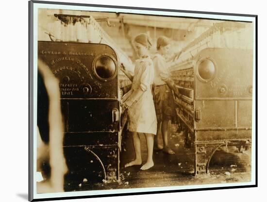 Elsie and Sadie Working at Yazoo City Yarn Mills, Mississippi Said They Were 13 Years Old, 1911-Lewis Wickes Hine-Mounted Photographic Print