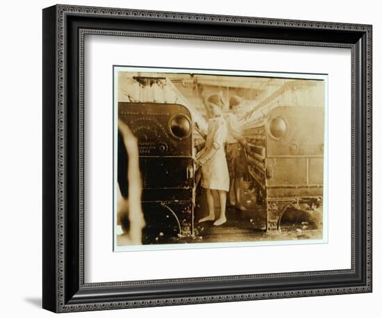 Elsie and Sadie Working at Yazoo City Yarn Mills, Mississippi Said They Were 13 Years Old, 1911-Lewis Wickes Hine-Framed Photographic Print