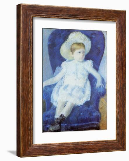 Elsie in a Blue Chair-Mary Cassatt-Framed Giclee Print