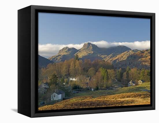 Elterwater Village with Langdale Pikes, Lake District National Park, Cumbria, England-James Emmerson-Framed Premier Image Canvas