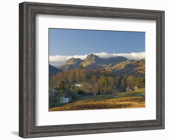 Elterwater Village with Langdale Pikes, Lake District National Park, Cumbria, England-James Emmerson-Framed Photographic Print