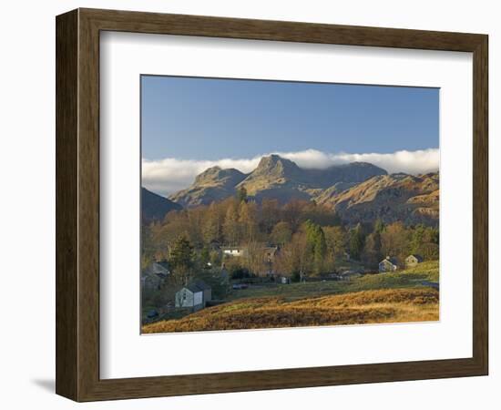 Elterwater Village with Langdale Pikes, Lake District National Park, Cumbria, England-James Emmerson-Framed Photographic Print