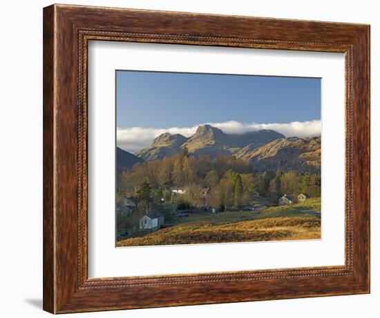 Elterwater Village with Langdale Pikes, Lake District National Park, Cumbria, England-James Emmerson-Framed Photographic Print