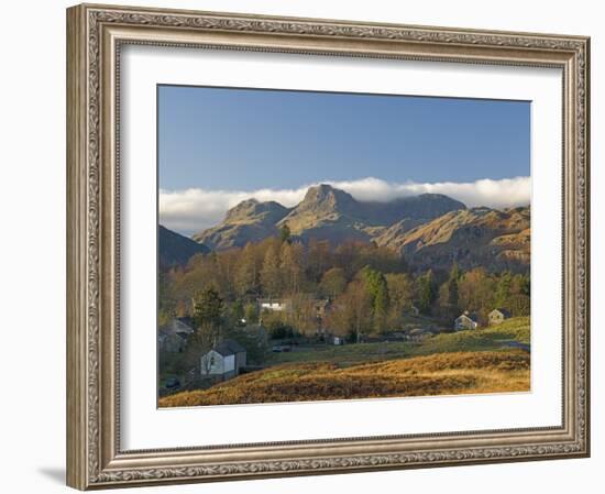 Elterwater Village with Langdale Pikes, Lake District National Park, Cumbria, England-James Emmerson-Framed Photographic Print