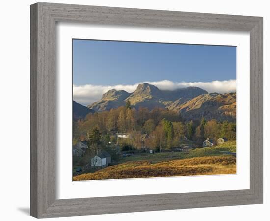 Elterwater Village with Langdale Pikes, Lake District National Park, Cumbria, England-James Emmerson-Framed Photographic Print