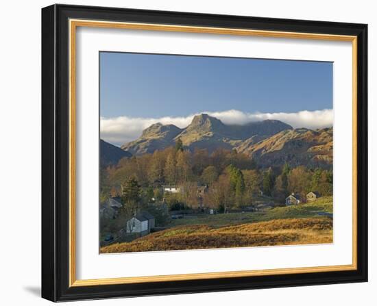 Elterwater Village with Langdale Pikes, Lake District National Park, Cumbria, England-James Emmerson-Framed Photographic Print