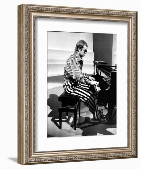 Elton John Playing Piano-null-Framed Premium Photographic Print