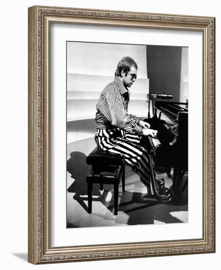 Elton John Playing Piano-null-Framed Photographic Print