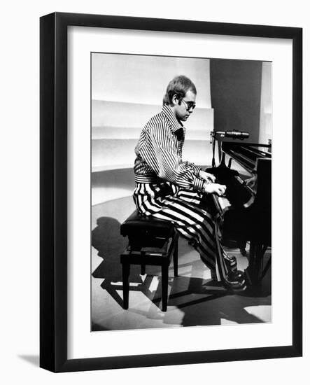 Elton John Playing Piano--Framed Photographic Print
