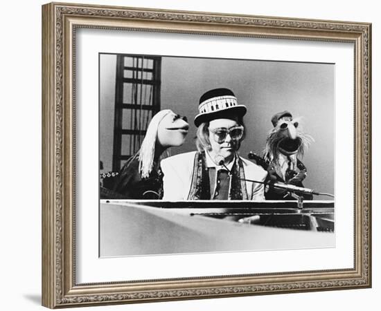 Elton John, the Muppets Show, 1976-null-Framed Photographic Print