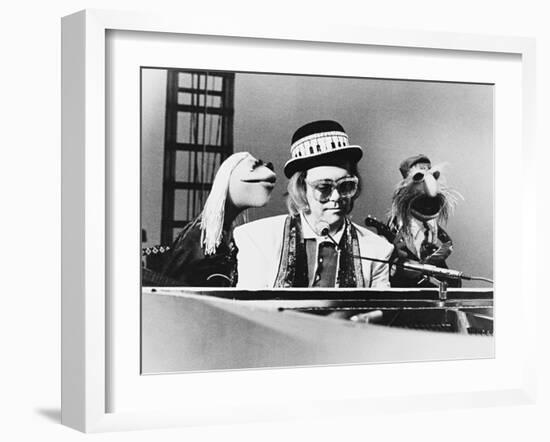 Elton John, the Muppets Show, 1976-null-Framed Photographic Print