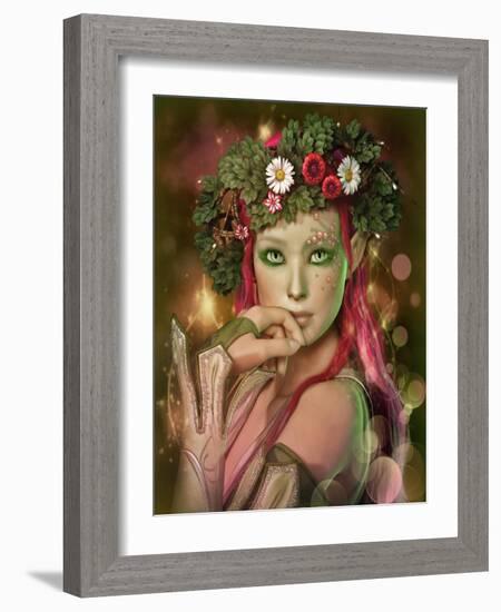 Elven Maid-Atelier Sommerland-Framed Art Print