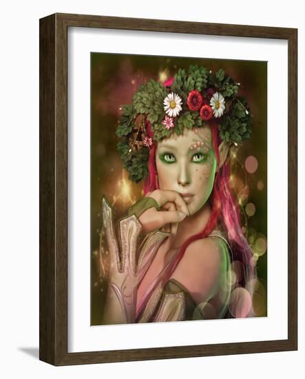 Elven Maid-Atelier Sommerland-Framed Art Print