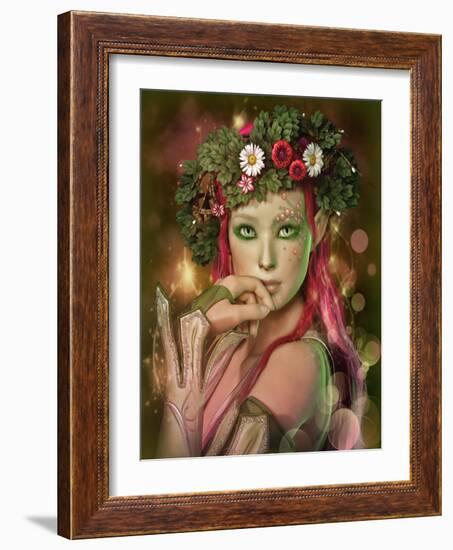 Elven Maid-Atelier Sommerland-Framed Art Print