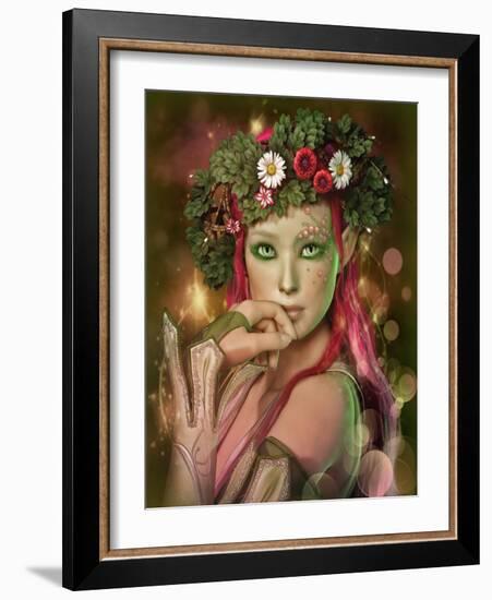 Elven Maid-Atelier Sommerland-Framed Art Print