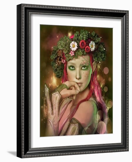 Elven Maid-Atelier Sommerland-Framed Art Print