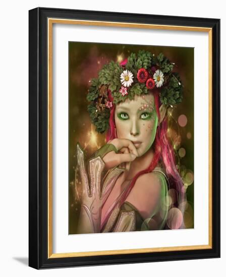 Elven Maid-Atelier Sommerland-Framed Art Print