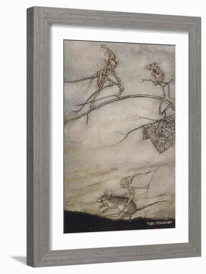 Elves and Mice-Arthur Rackham-Framed Art Print