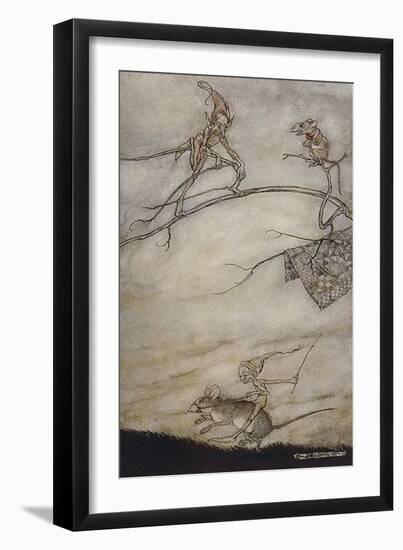 Elves and Mice-Arthur Rackham-Framed Art Print