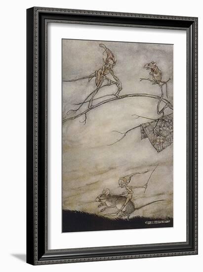 Elves and Mice-Arthur Rackham-Framed Art Print