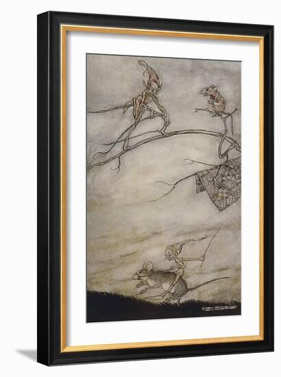 Elves and Mice-Arthur Rackham-Framed Art Print