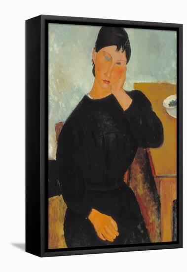 Elvira Resting at a Table, 1919-Amedeo Modigliani-Framed Premier Image Canvas