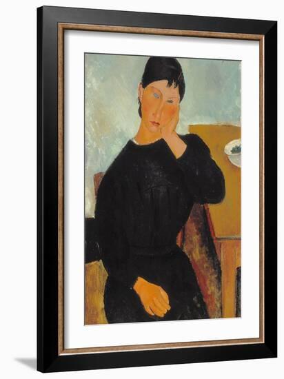 Elvira Resting at a Table, 1919-Amedeo Modigliani-Framed Giclee Print