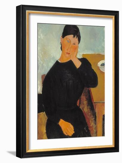 Elvira Resting at a Table, 1919-Amedeo Modigliani-Framed Giclee Print