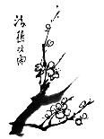Chinese Painting , Plum Blossom And Bird, On White Background-elwynn-Art Print