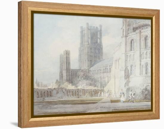 Ely Cathedral from the South-East, 1794-J. M. W. Turner-Framed Premier Image Canvas