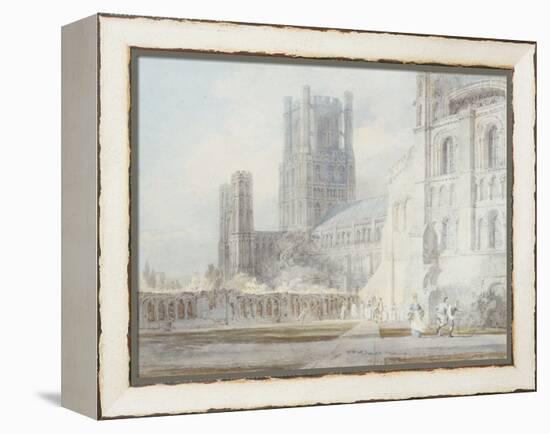 Ely Cathedral from the South-East, 1794-J. M. W. Turner-Framed Premier Image Canvas