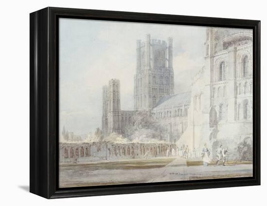 Ely Cathedral from the South-East, 1794-J. M. W. Turner-Framed Premier Image Canvas