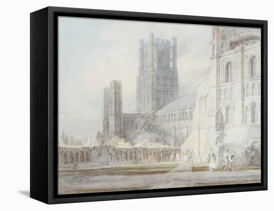 Ely Cathedral from the South-East, 1794-J. M. W. Turner-Framed Premier Image Canvas