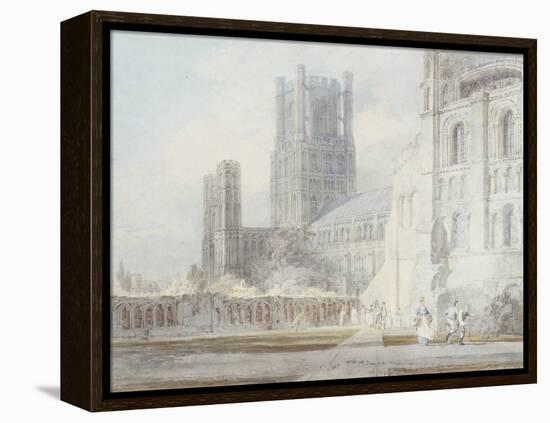 Ely Cathedral from the South-East, 1794-J. M. W. Turner-Framed Premier Image Canvas