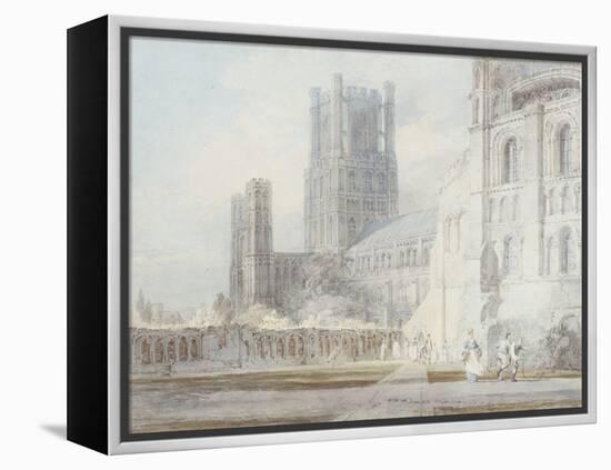 Ely Cathedral from the South-East, 1794-J. M. W. Turner-Framed Premier Image Canvas