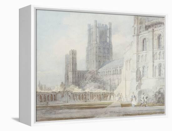 Ely Cathedral from the South-East, 1794-J. M. W. Turner-Framed Premier Image Canvas