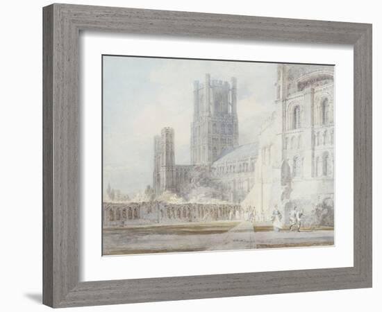 Ely Cathedral from the South-East, 1794-J. M. W. Turner-Framed Giclee Print