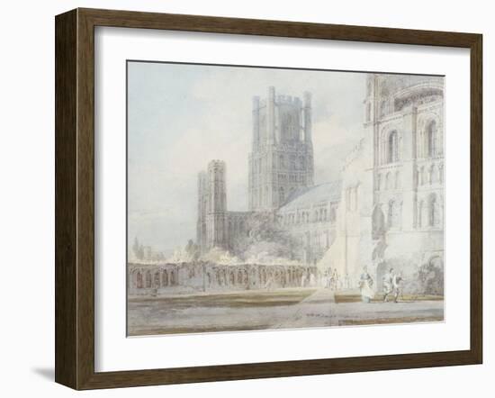 Ely Cathedral from the South-East, 1794-J. M. W. Turner-Framed Giclee Print