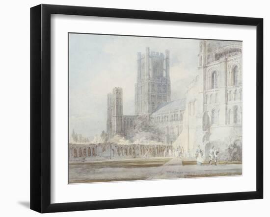 Ely Cathedral from the South-East, 1794-J. M. W. Turner-Framed Giclee Print