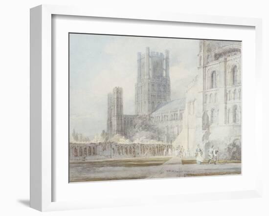 Ely Cathedral from the South-East, 1794-J. M. W. Turner-Framed Giclee Print