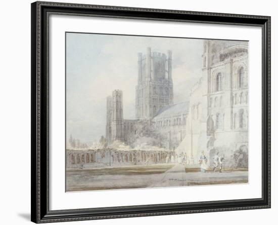 Ely Cathedral from the South-East, 1794-J. M. W. Turner-Framed Giclee Print